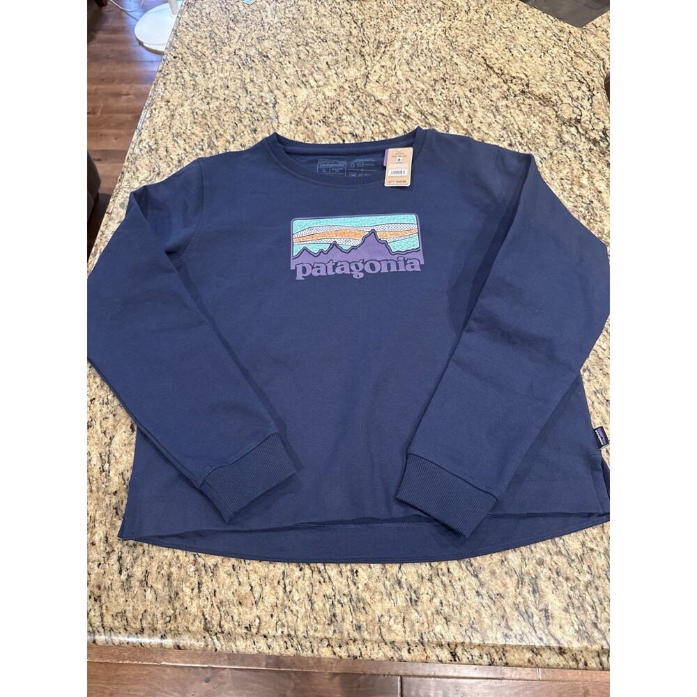 PATAGONIA Women's Solar Rays '73 Uprisal Crew Sweatshirt Blue Size Large NWT